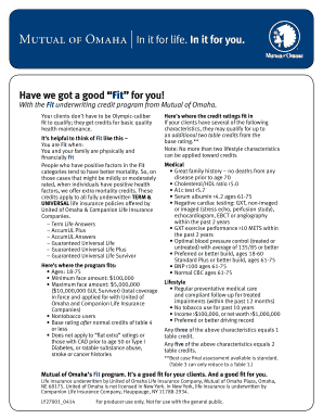 Mutual of Omaha Fit Underwriting Credit Program