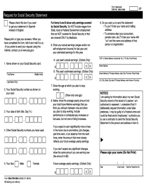 Request for Social Security Statement