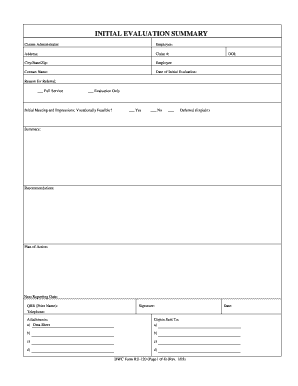 California Initial Evaluation Form RU-120