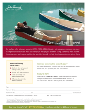 Retirement Account Consolidation Form