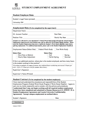 Student Employment Agreement