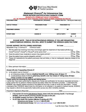 Abatacept Prior Review Certification Form