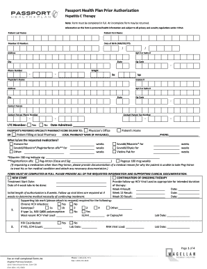 Passport Health Plan Hepatitis C Therapy Prior Authorization