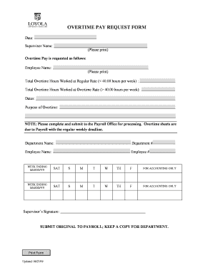Overtime Pay Request Form
