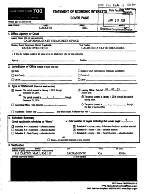 California Form 700 Statement of Economic Interests