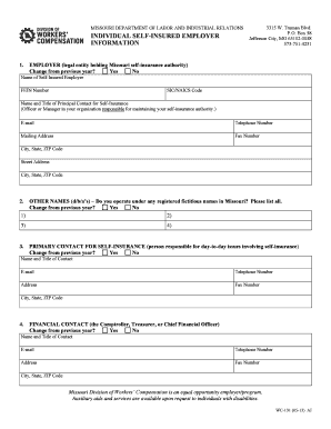 Missouri Self-Insured Employer Annual Report