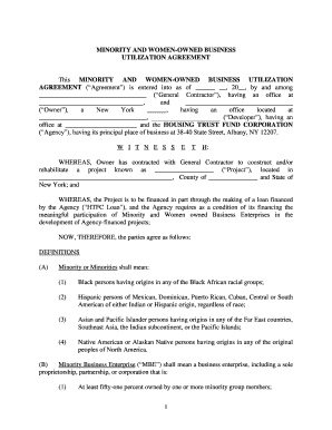 Minority and Women-Owned Business Utilization Agreement