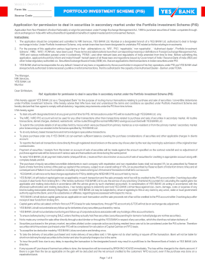 Portfolio Investment Scheme Application Form