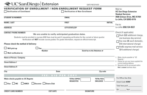 Verification of Enrollment Non-Enrollment Request Form