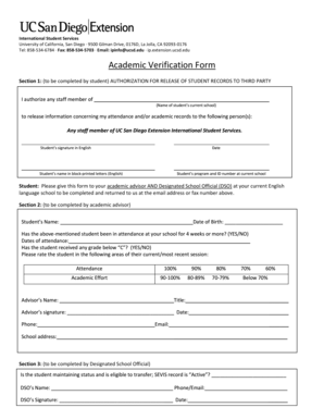Academic Verification Form