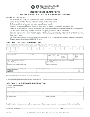 Subscriber Claim Form