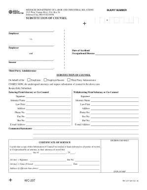 Missouri Substitution of Counsel Form