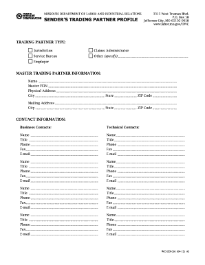 Missouri Trading Partner Profile Form