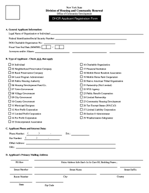 New York DHCR Applicant Registration Form