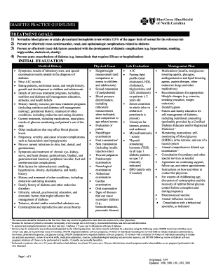 Fillable Online DIABETES PRACTICE GUIDELINES Fax Email Print - pdfFiller