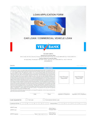 Yes Bank Car Loan Application Form