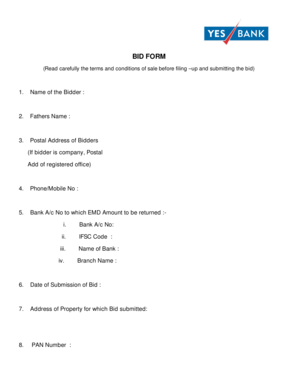 BID FORM - Yes Bank - yesbank