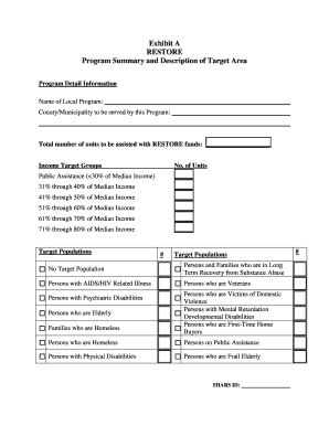 RESTORE Program Application Form