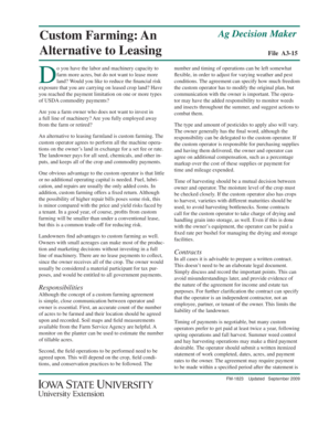 Custom Farming Agreement Template