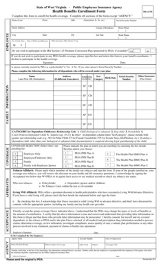 West Virginia PEIA Health Benefits Enrollment Form