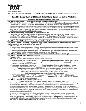 California PTA Standard Bylaws Template