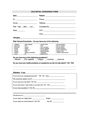 CKD Initial Screening Form