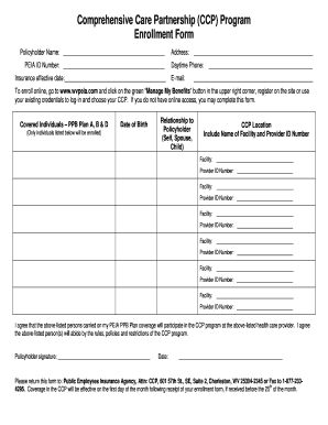 Comprehensive Care Partnership Enrollment Form
