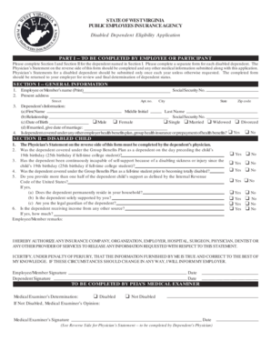 West Virginia Disabled Dependent Eligibility Application