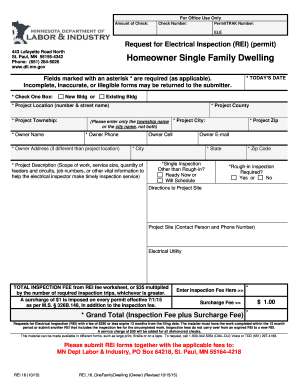 Request for Electrical Inspection (REI) Permit