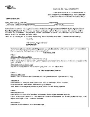 Georgia Consumer Directed Personal Support Services Agreement