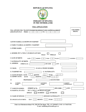 Rwanda Visa Application Form