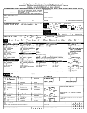 Nursing Home Event Report Form