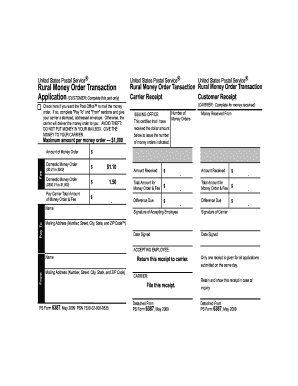 USPS Rural Money Order Application