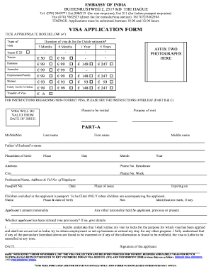 India Visa Application Form