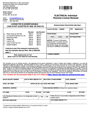 Minnesota Electrical License Renewal Form