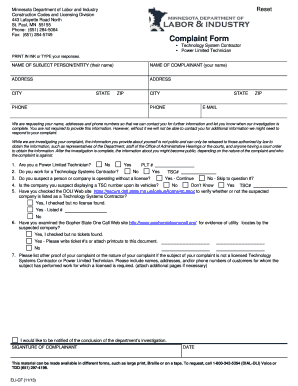 Minnesota Construction Codes Complaint Form