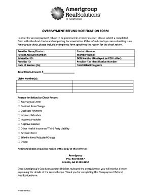 Overpayment Refund Notification Form