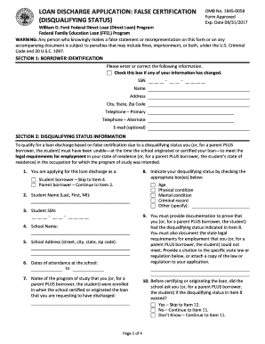 Loan Discharge Application False Certification