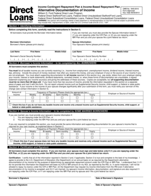 Income Contingent Repayment Plan Form