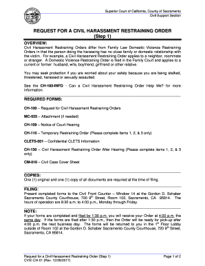 California Civil Harassment Restraining Order