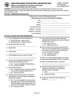 Loan Discharge Application