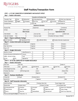 Staff Position Transaction Form