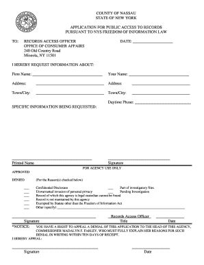New York FOIL Records Request Form