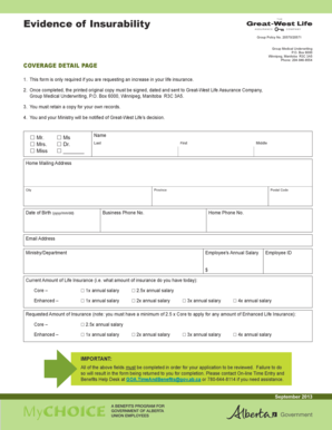Evidence of Insurability Form