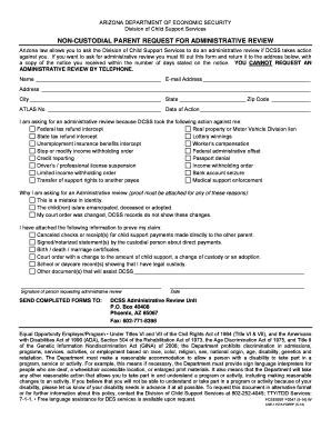 Arizona Non-Custodial Parent Request for Administrative Review