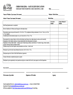 Cribs for Kids Safe Sleep Checklist