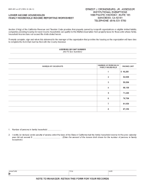 California Lower Income Household Income Reporting Worksheet