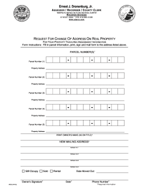 Request for Change of Address on Real Property