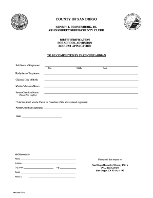 Birth Verification for School Admission