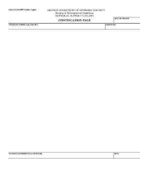 Arizona Individual Support Plan Form